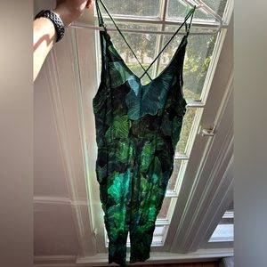 TOPSHOP Leaf Print Tropical Jungle Jumpsuit